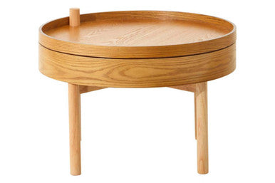 Viborg Revolving Top Side Table with Storage