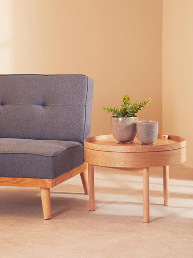 Viborg Revolving Top Side Table with Storage