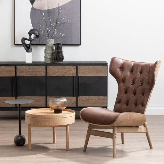 Viborg Revolving Top Side Table with Storage