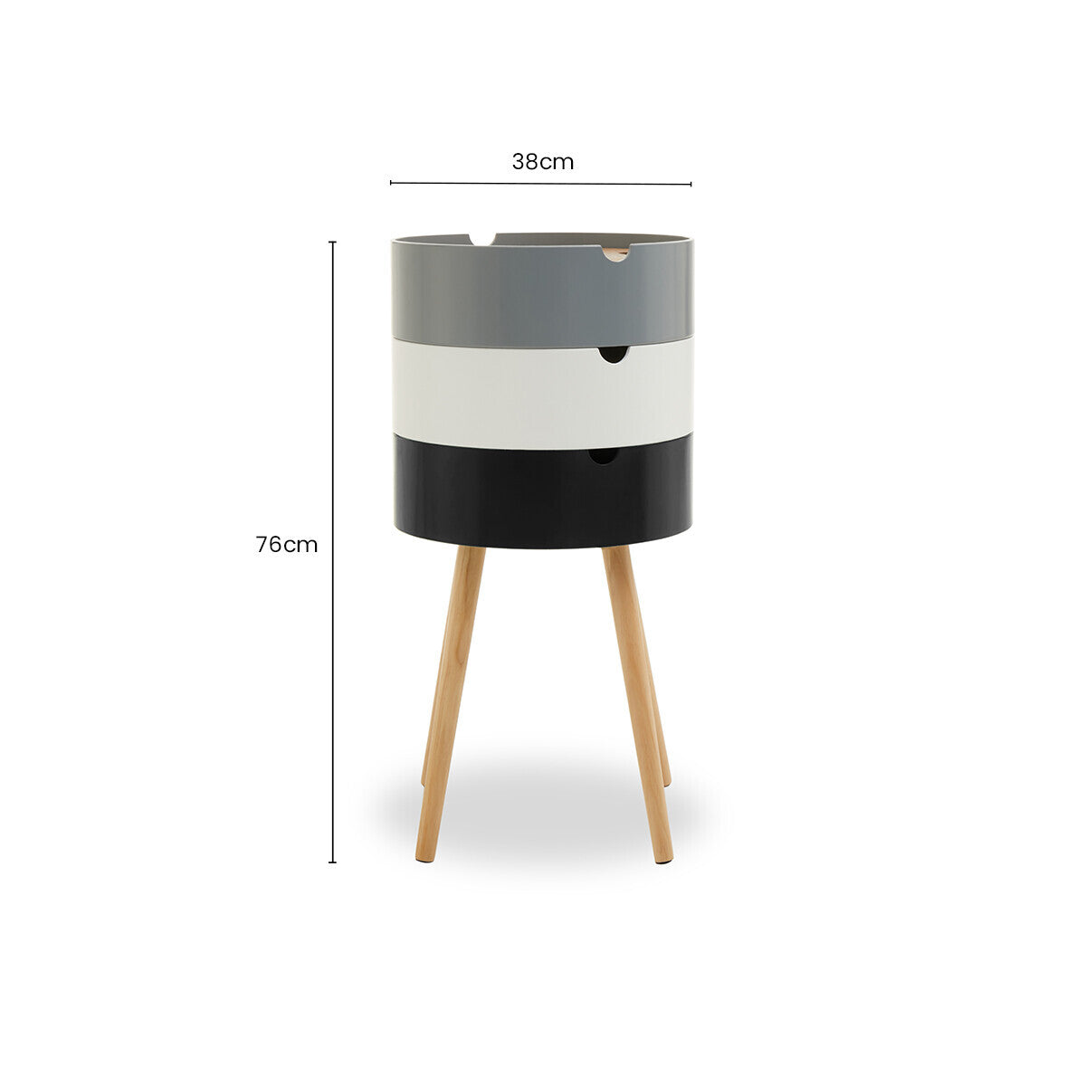 Viborg Three Tier Storage Side Table