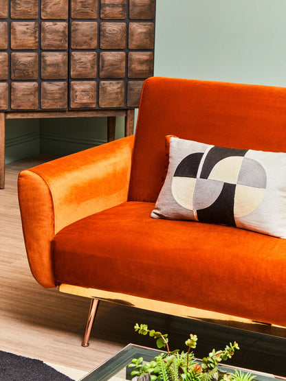 Hatton Burnt Orange Velvet Sofa Bed