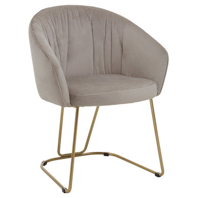 Veneto Mink Velvet Curved Dining Chair
