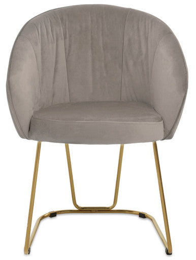 Veneto Mink Velvet Curved Dining Chair