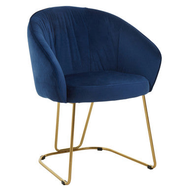 Veneto Midnight Velvet Curved Dining Chair
