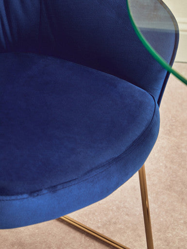 Veneto Midnight Velvet Curved Dining Chair