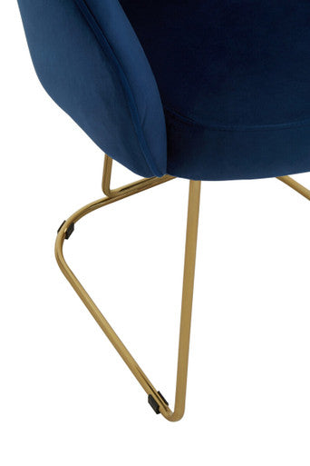 Veneto Midnight Velvet Curved Dining Chair