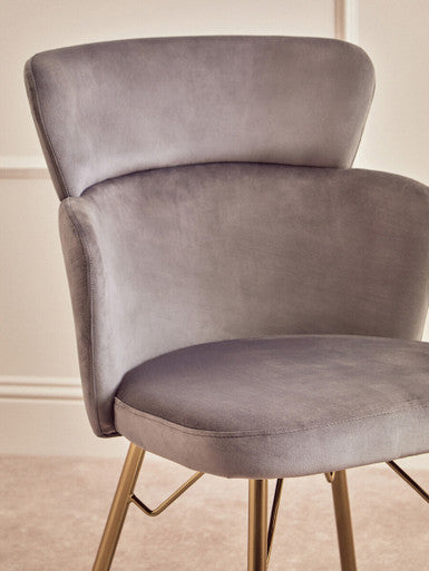 Veneto Grey Velvet Chair