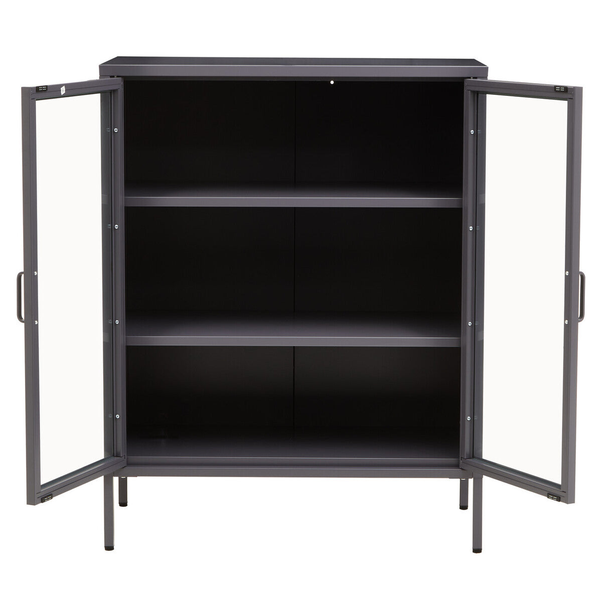Acier Two Door Grey Metal Cabinet