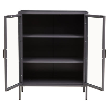 Acier Two Door Grey Metal Cabinet