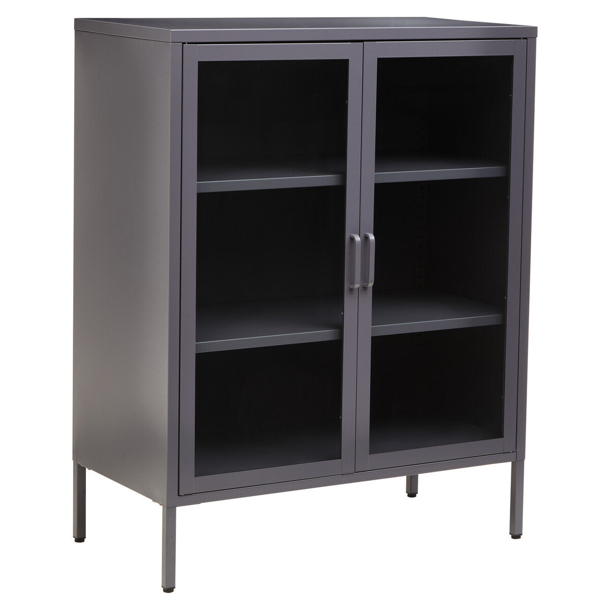 Acier Two Door Grey Metal Cabinet