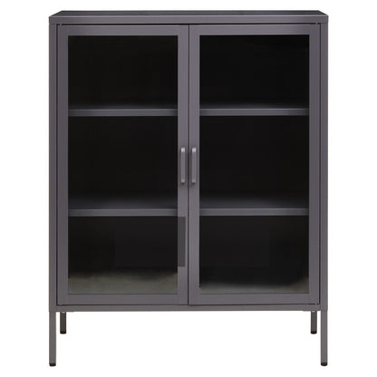 Acier Two Door Grey Metal Cabinet