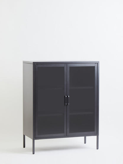 Acier Two Door Grey Metal Cabinet