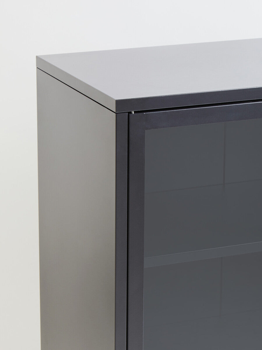 Acier Two Door Grey Metal Cabinet