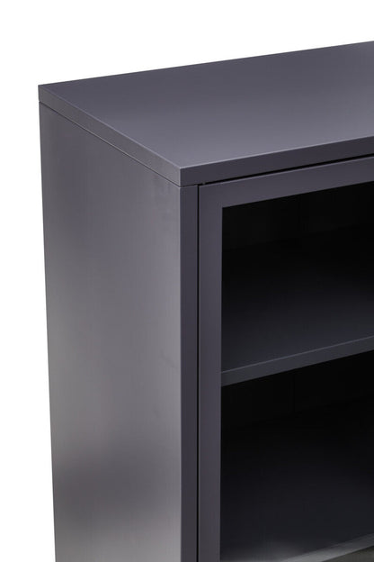 Acier Two Door Grey Metal Cabinet