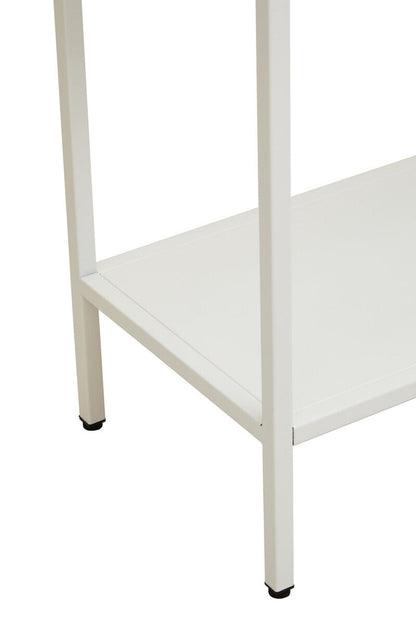 Acier Two Door White Metal Cabinet with Glass Doors