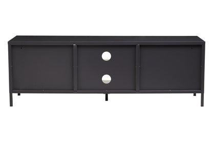 Acier Two Door Black Metal Media Unit