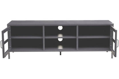 Acier Two Door Grey Metal Media Unit