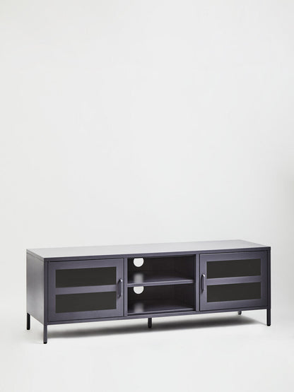 Acier Two Door Grey Metal Media Unit
