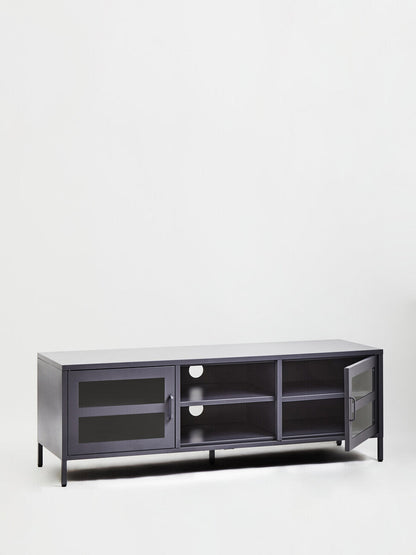 Acier Two Door Grey Metal Media Unit