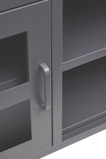 Acier Two Door Grey Metal Media Unit