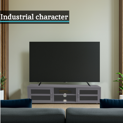 Acier Two Door Grey Metal Media Unit