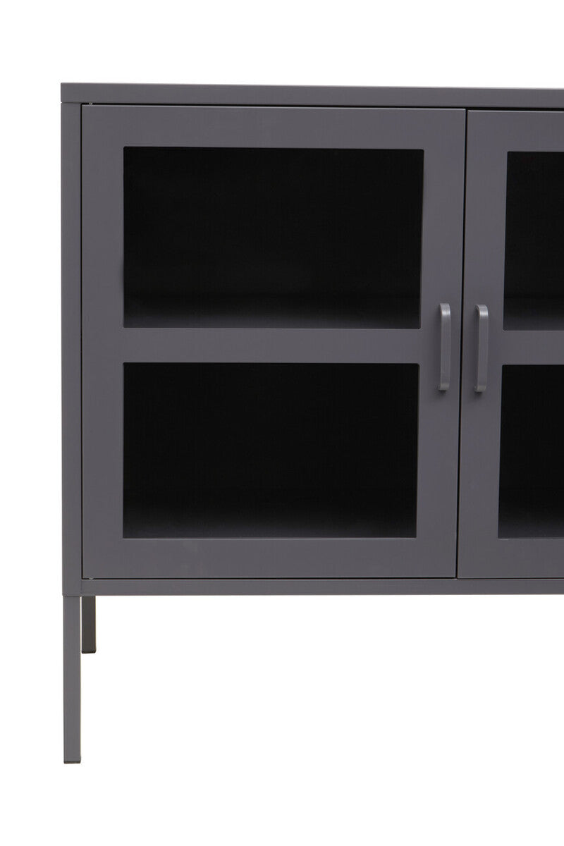 Acier Three Door Grey Metal Sideboard