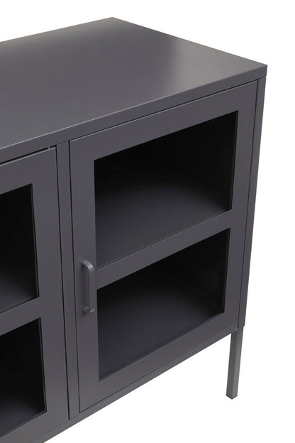 Acier Three Door Grey Metal Sideboard
