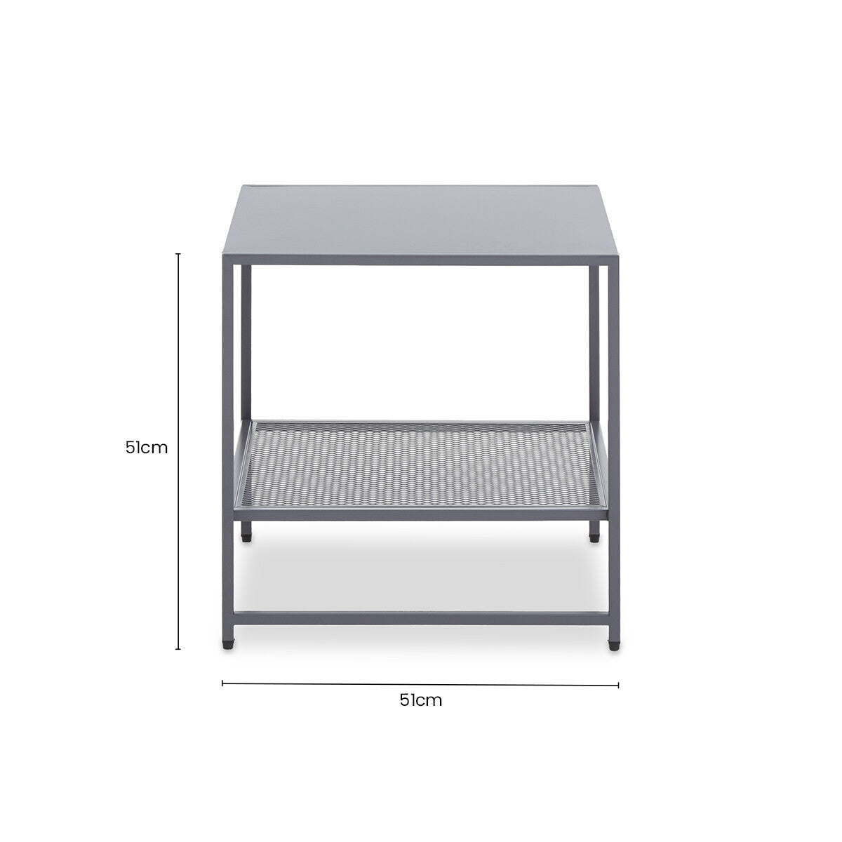 Acero Grey Metal Square Side Table