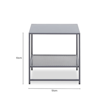 Acero Grey Metal Square Side Table