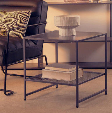 Acero Grey Metal Square Side Table