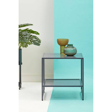 Acero Grey Metal Square Side Table