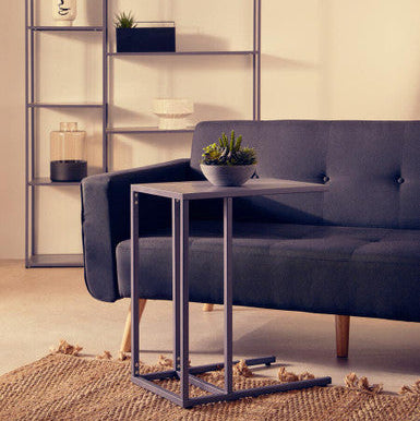 Acero Grey Metal Side Table