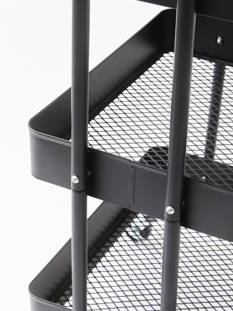 Acero Three Tier Black Metal Trolley