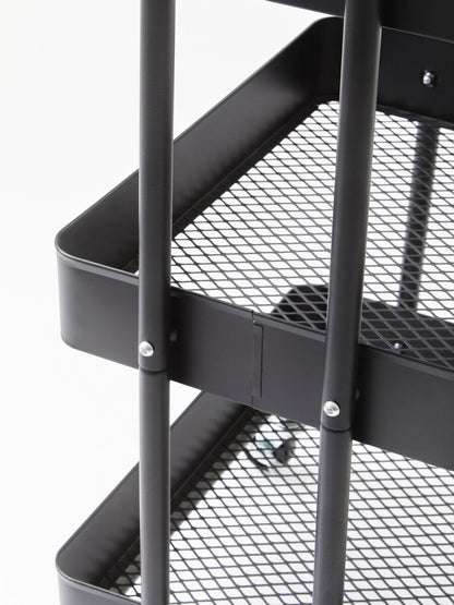 Acero Three Tier Black Metal Trolley