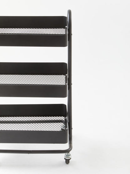 Acero Three Tier Black Metal Trolley