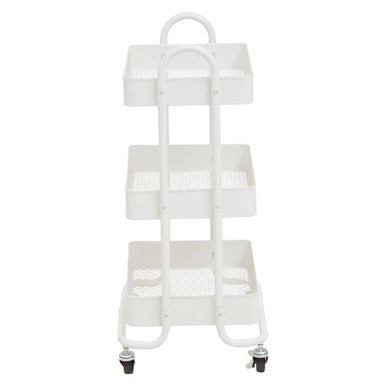 Acero Three Tier White Metal Trolley