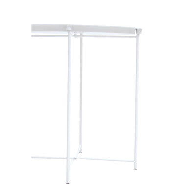 Acero White Metal Round Side Table