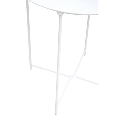 Acero White Metal Round Side Table