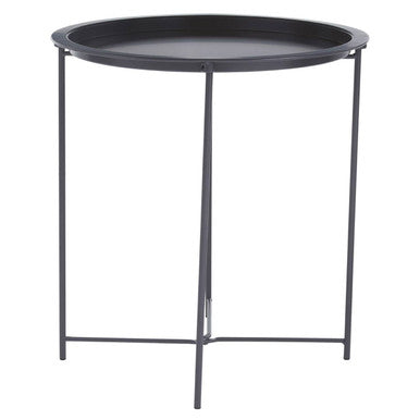 Acero Grey Metal Round Side Table