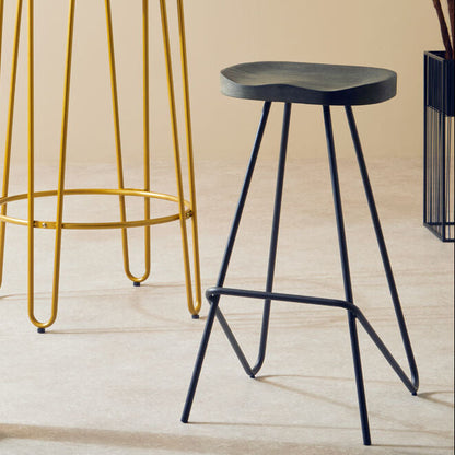 District Elm Wood Bar Stool