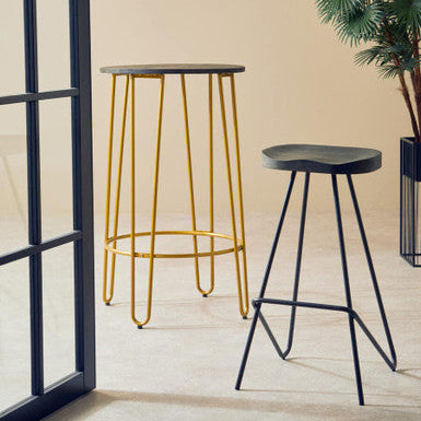 District Elm Wood Bar Stool