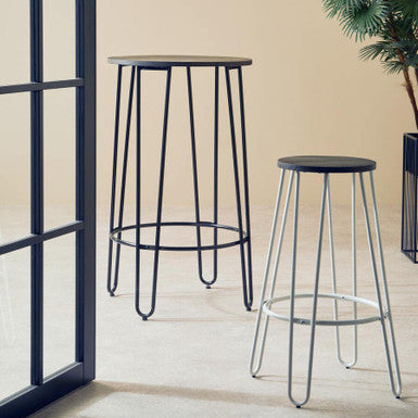 District White Finish Metal Frame Bar Stool