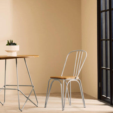 District Grey Finish Metal Frame Dining Chair