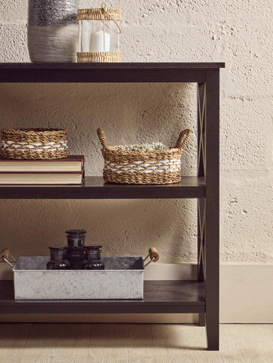 Heritage Three Shelf Black Bookcase