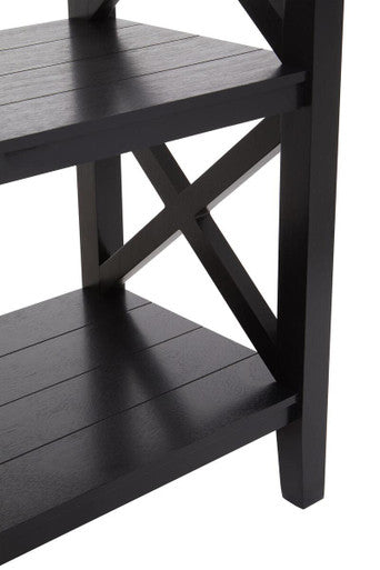 Heritage Three Shelf Black Bookcase