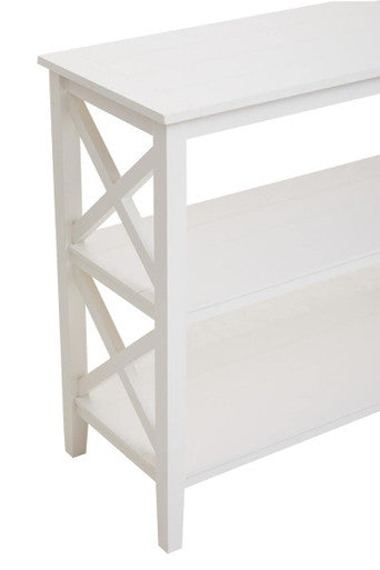 Heritage Three Shelf Large White Bookcase