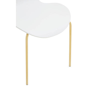 Laila White Seat And Gold Finish Legs Dining Chair