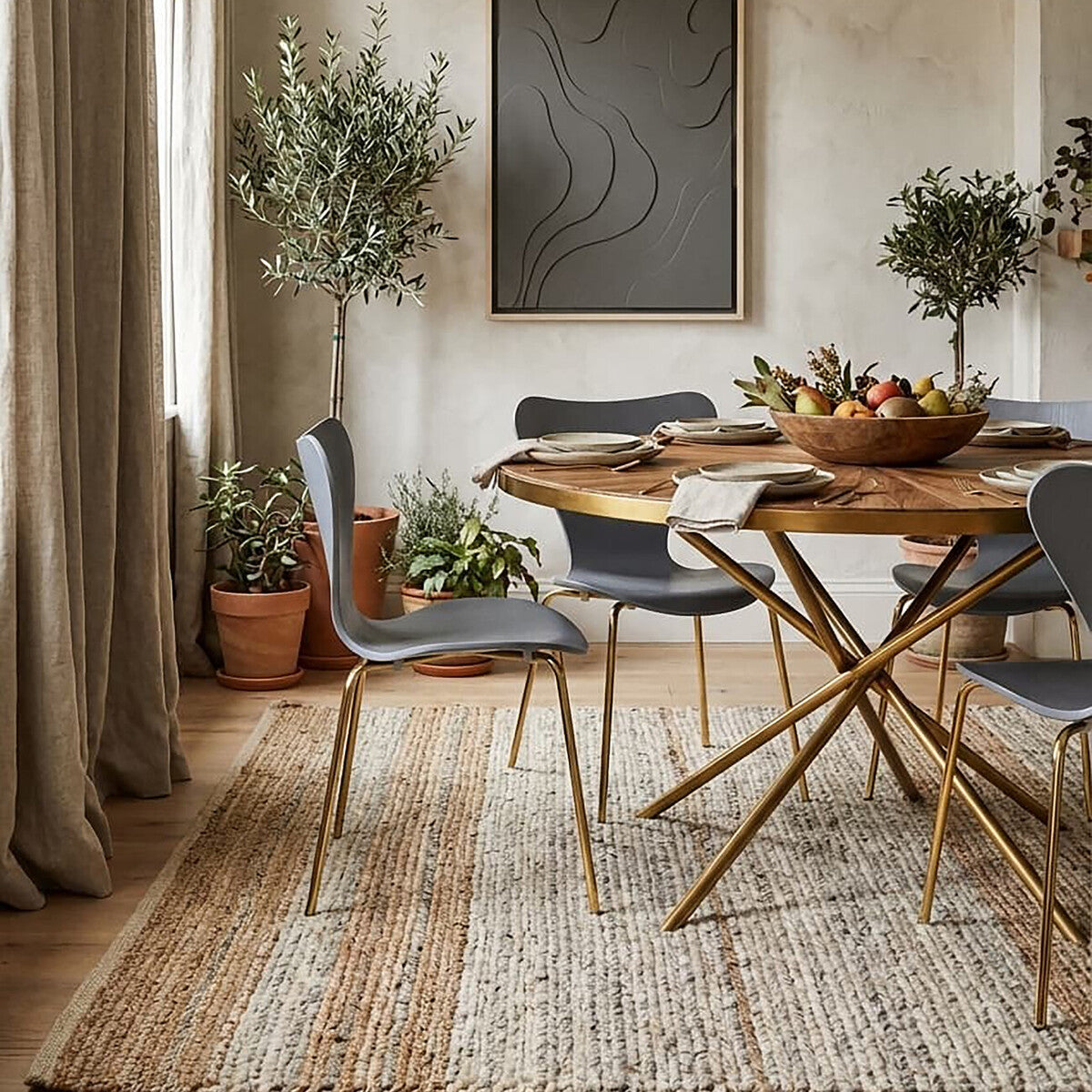 Dining Chair with Grey Seat | Laila