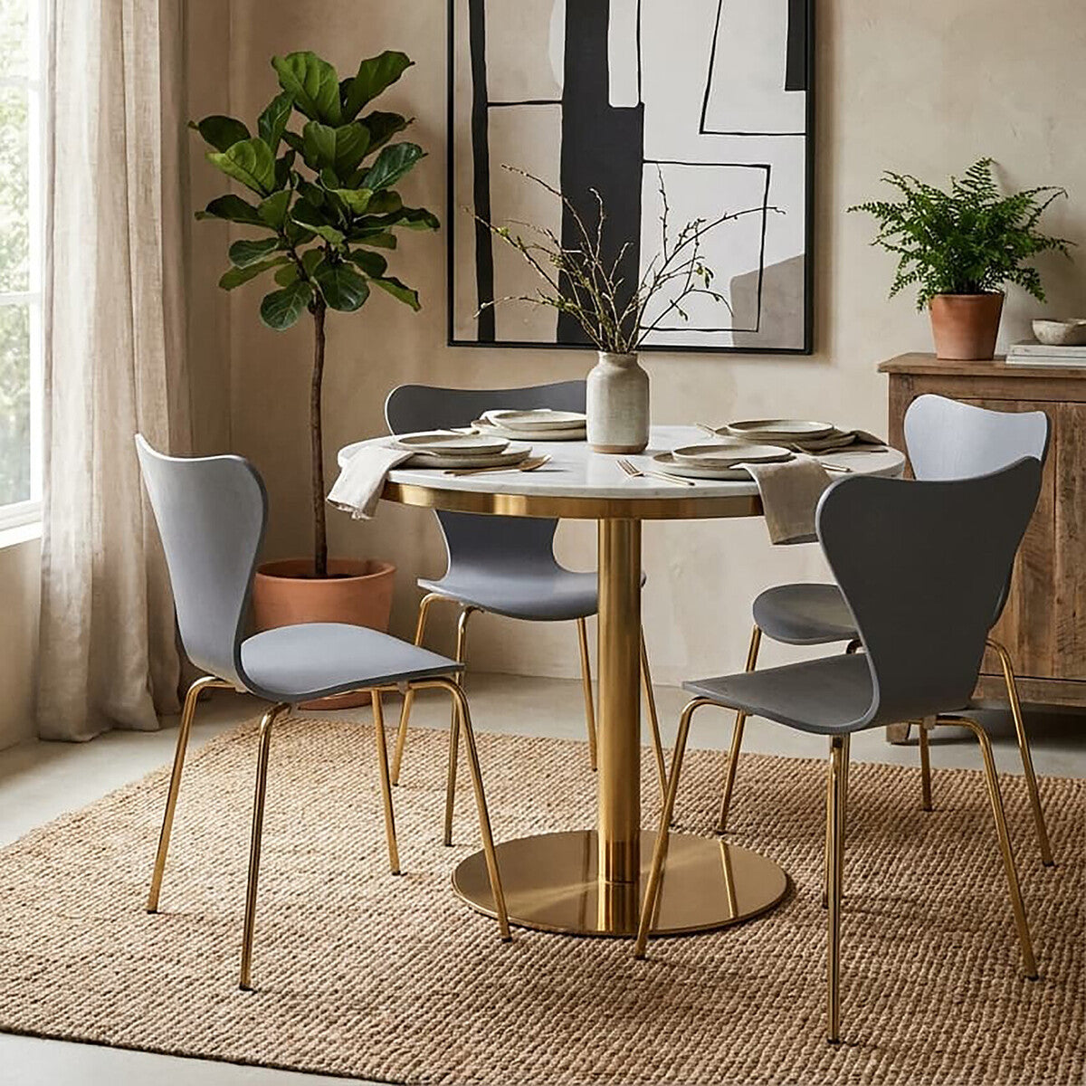Dining Chair with Grey Seat | Laila