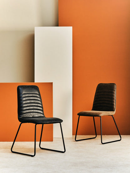 New Foundry Black Leather Effect Chair